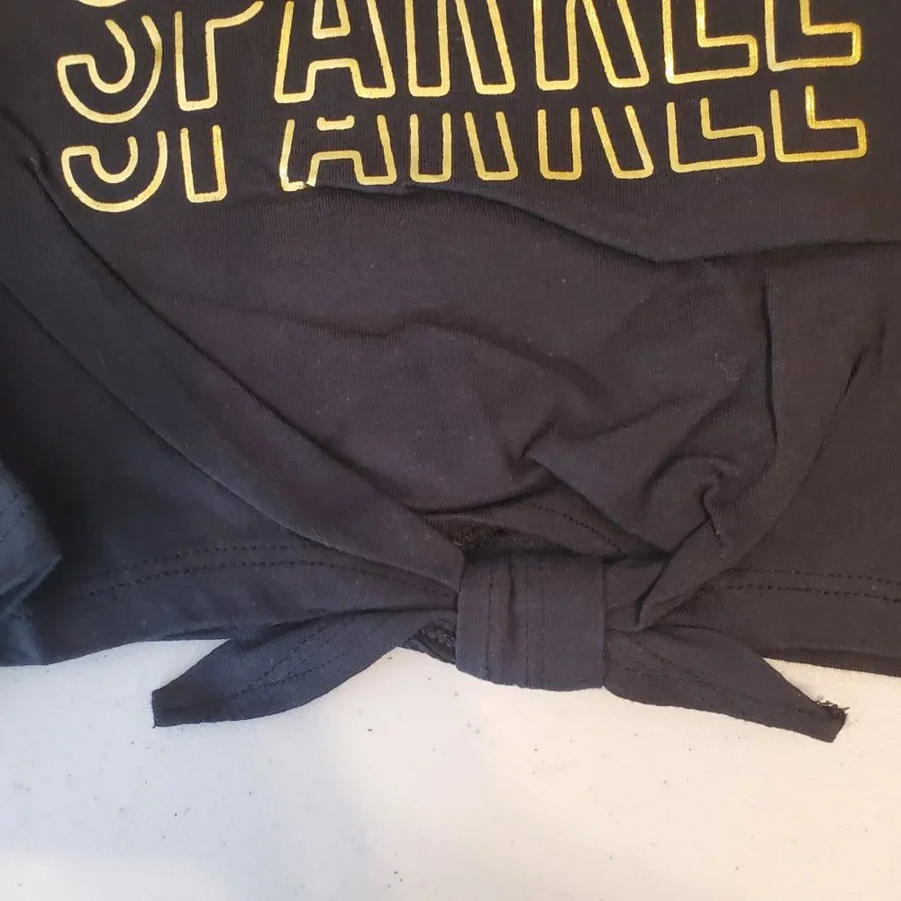 FabKIDS Girls Black Crewneck Longsleeve Crewneck Graphic Tee - Picture 3 of 6